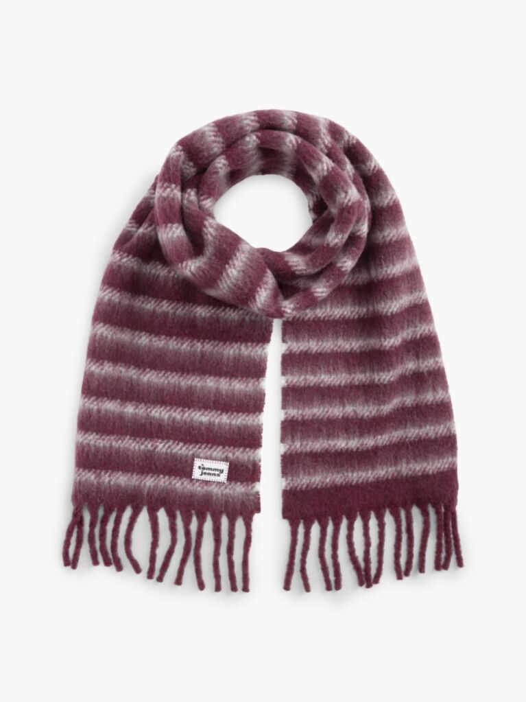 Multi Wool Blend Logo Fringe Scarf  Women