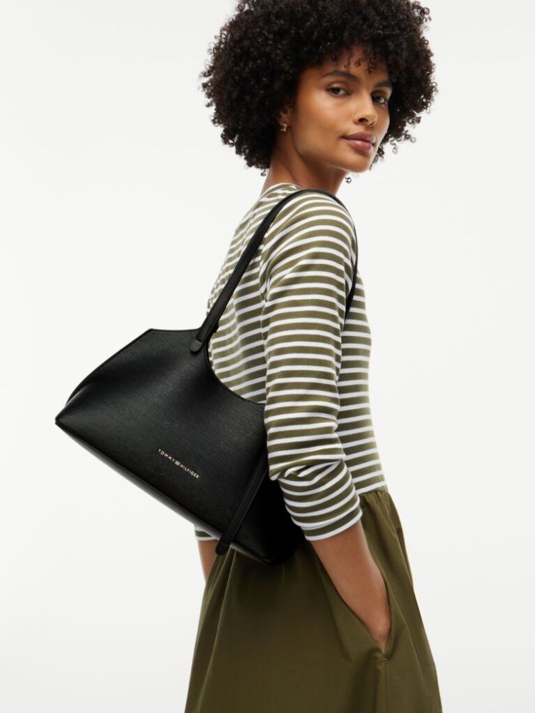 Black Modern Textured Tote Bag  Women