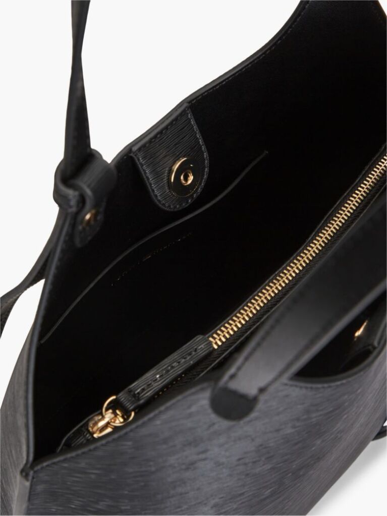 Black Modern Textured Tote Bag  Women