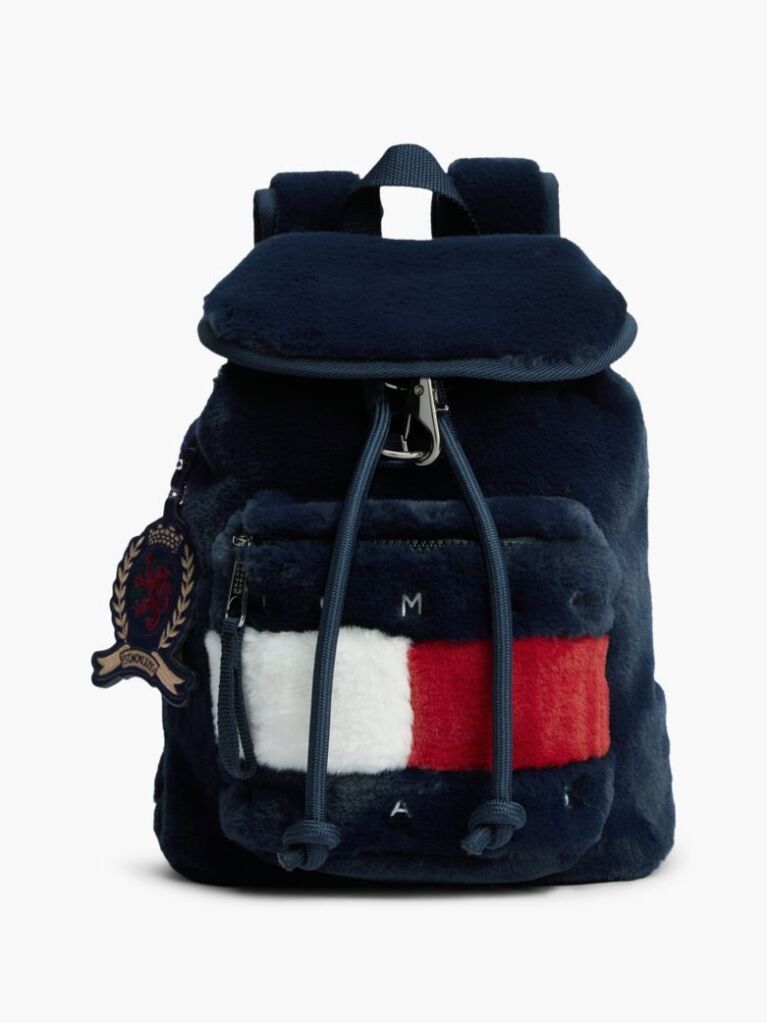 Blue Archive Logo Faux Fur Backpack  Women