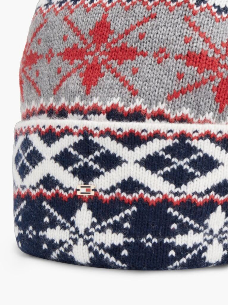 Multi Enamel Flag Fair Isle Beanie With Alpaca  Women