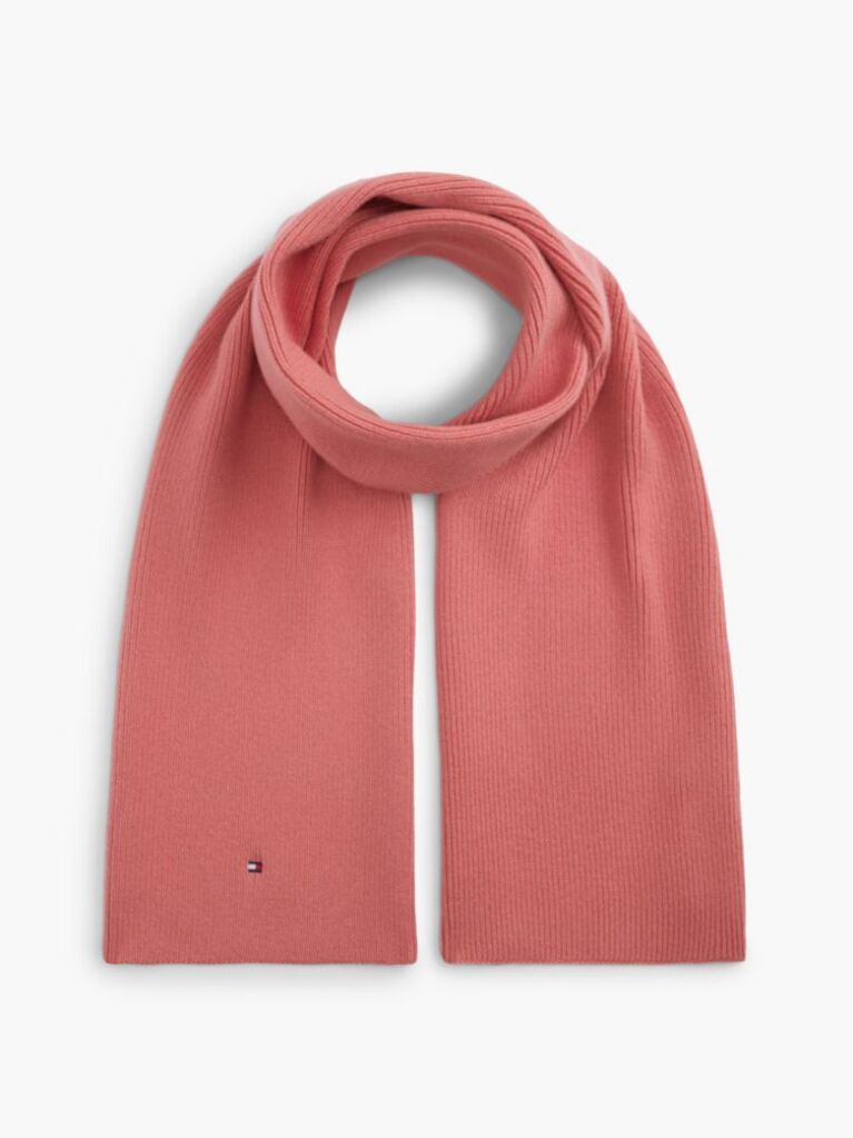 Pink Hilfiger Flag Knit Scarf With Wool  Women