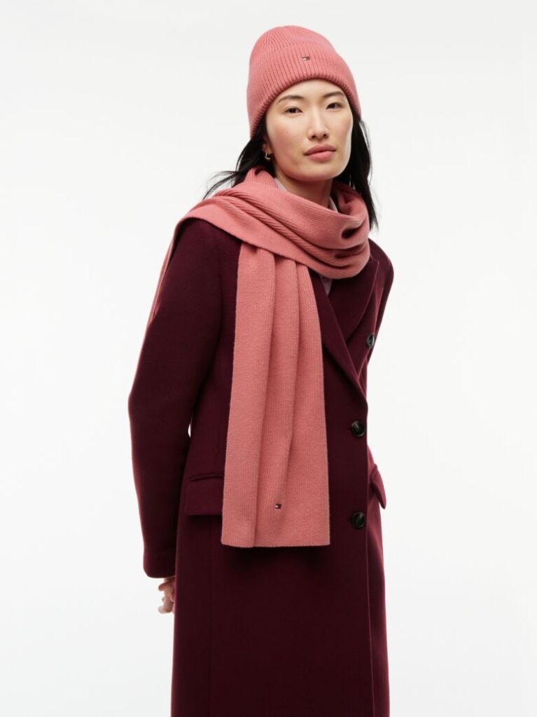 Pink Hilfiger Flag Knit Scarf With Wool  Women