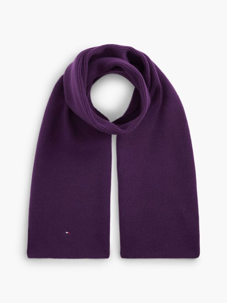 Purple Hilfiger Flag Knit Scarf With Wool  Women