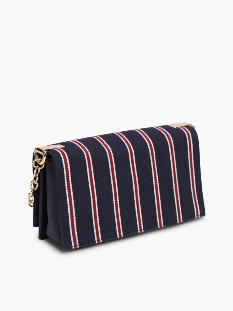 Blue Global Stripe Chain Crossbody Bag  Women