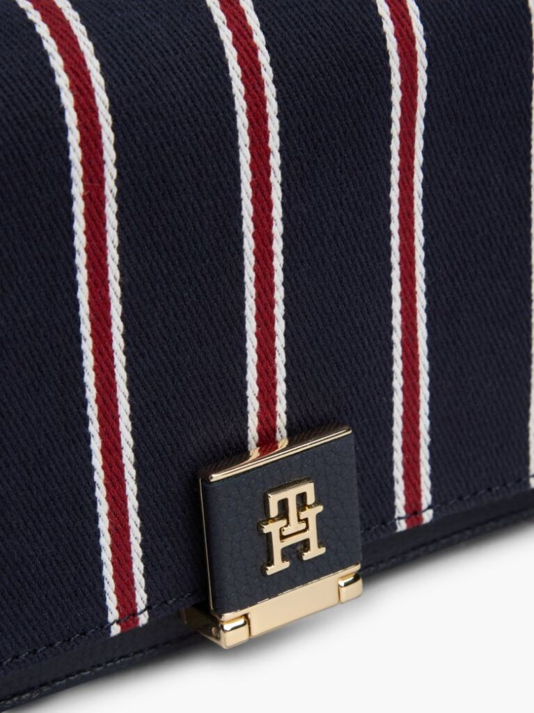 Blue Global Stripe Chain Crossbody Bag  Women