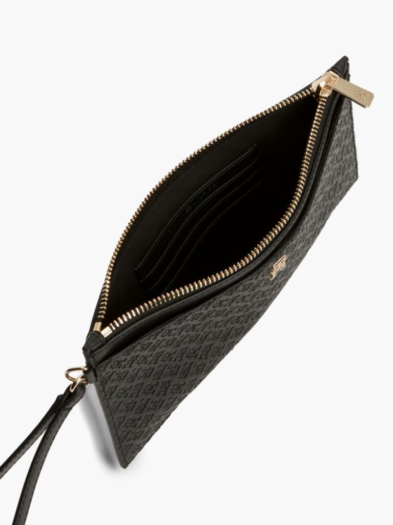 Black Hilfiger Icon Debossed Wrist Pouch  Women