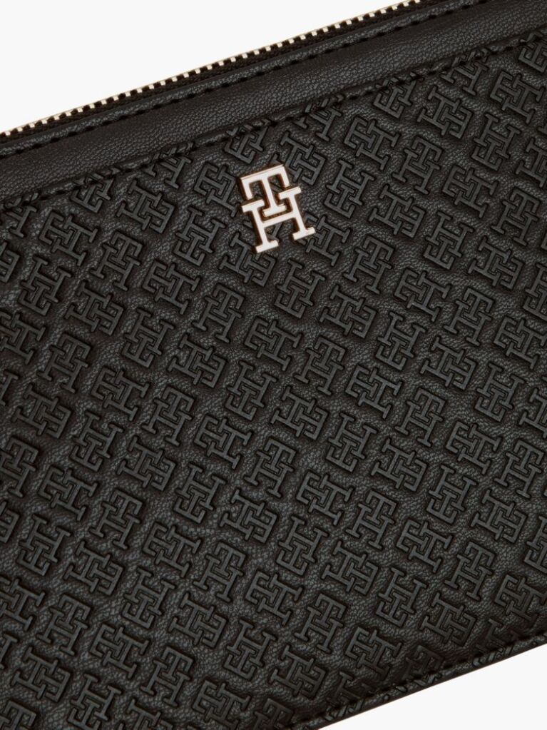 Black Hilfiger Icon Debossed Wrist Pouch  Women