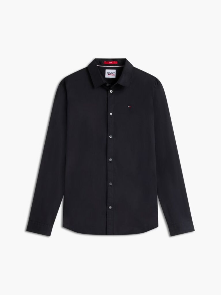Black Stretch Slim Fit Shirt  Men