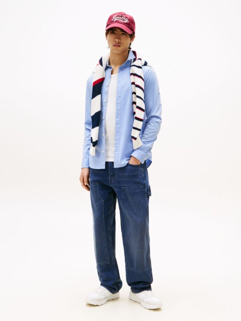 Blue Stretch Slim Fit Shirt  Men