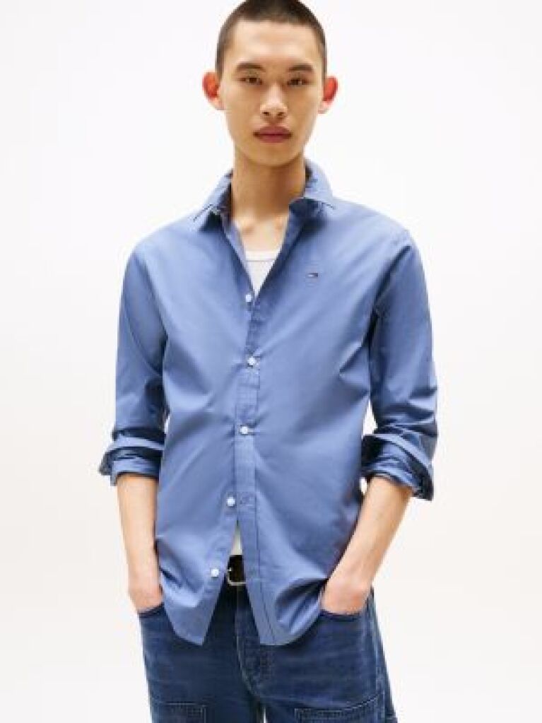 Blue Stretch Slim Fit Shirt  Men