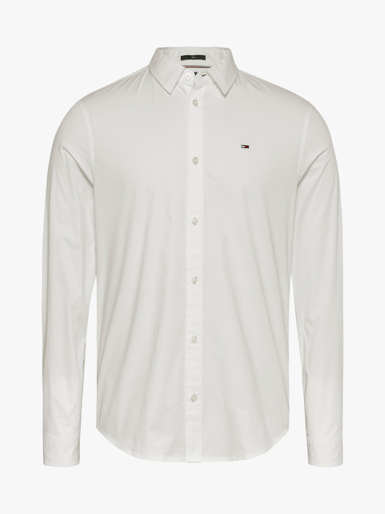 White Stretch Slim Fit Shirt  Men