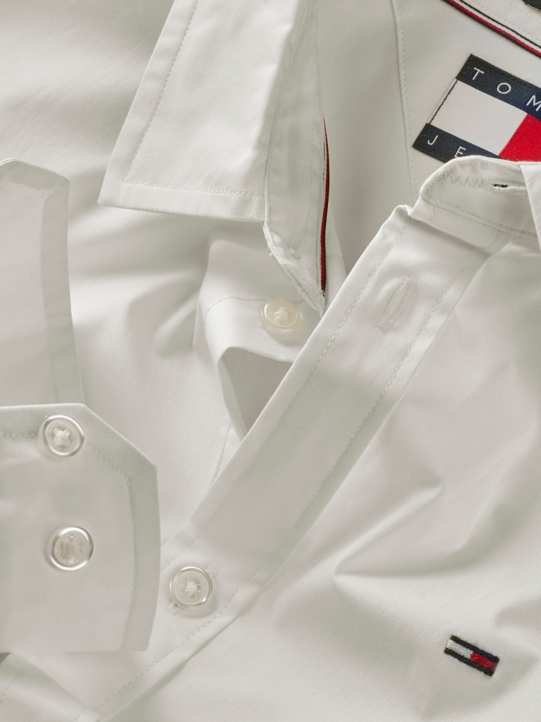 White Stretch Slim Fit Shirt  Men
