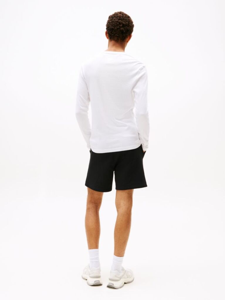 White LONG SLEEVED RIBBED ORGANIC COTTON T-SHIRT  Men