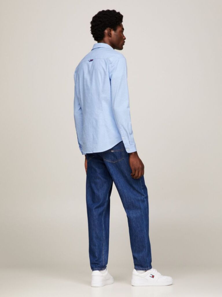 Blue Stretch Organic Cotton Slim Fit Shirt  Men