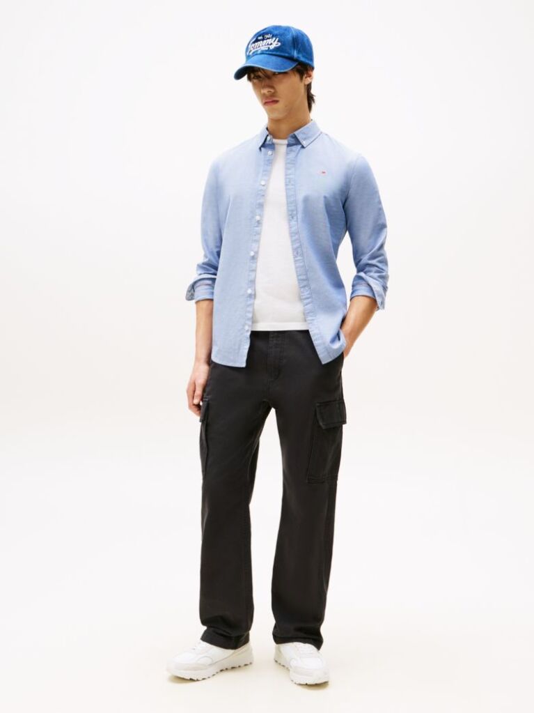 Blue Stretch Organic Cotton Slim Fit Shirt  Men