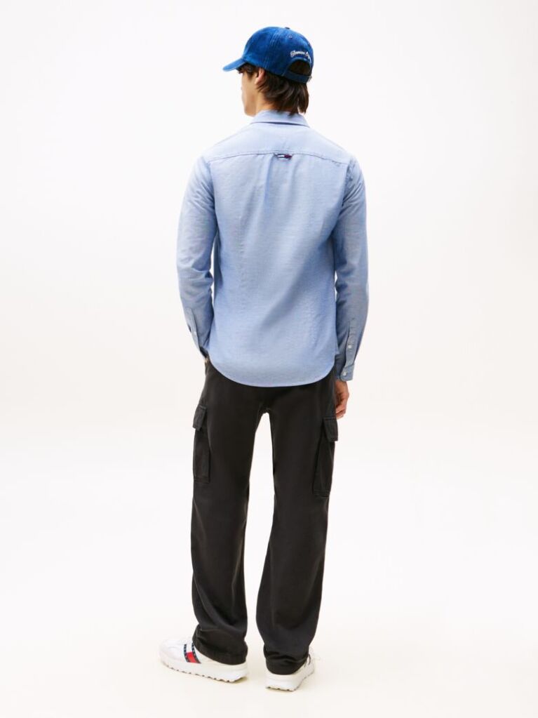 Blue Stretch Organic Cotton Slim Fit Shirt  Men