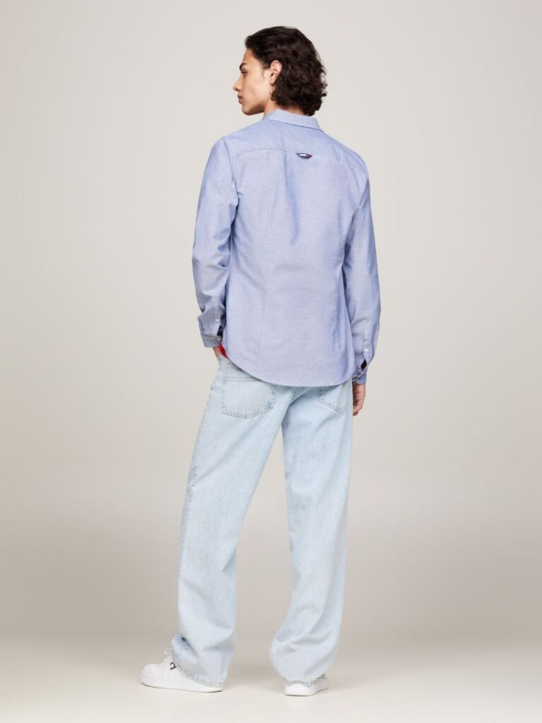 Blue Stretch Organic Cotton Slim Fit Shirt  Men