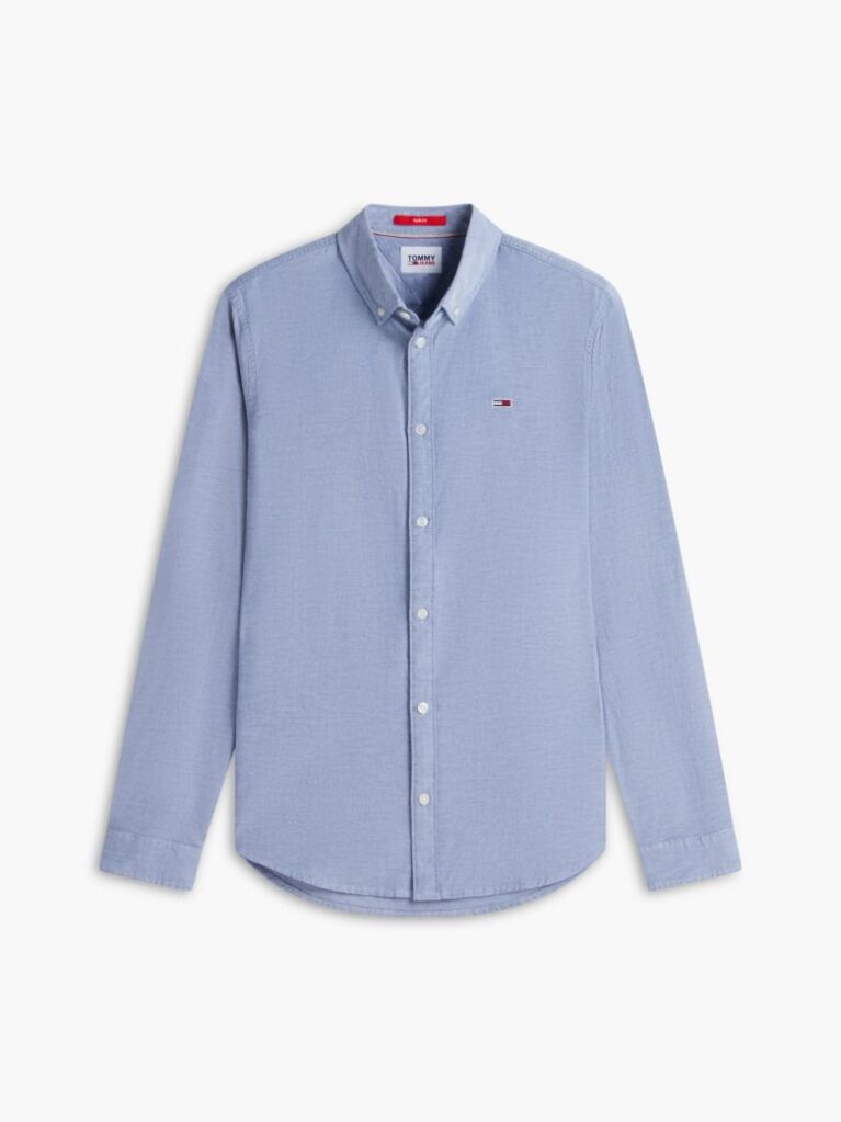 Blue Stretch Organic Cotton Slim Fit Shirt  Men