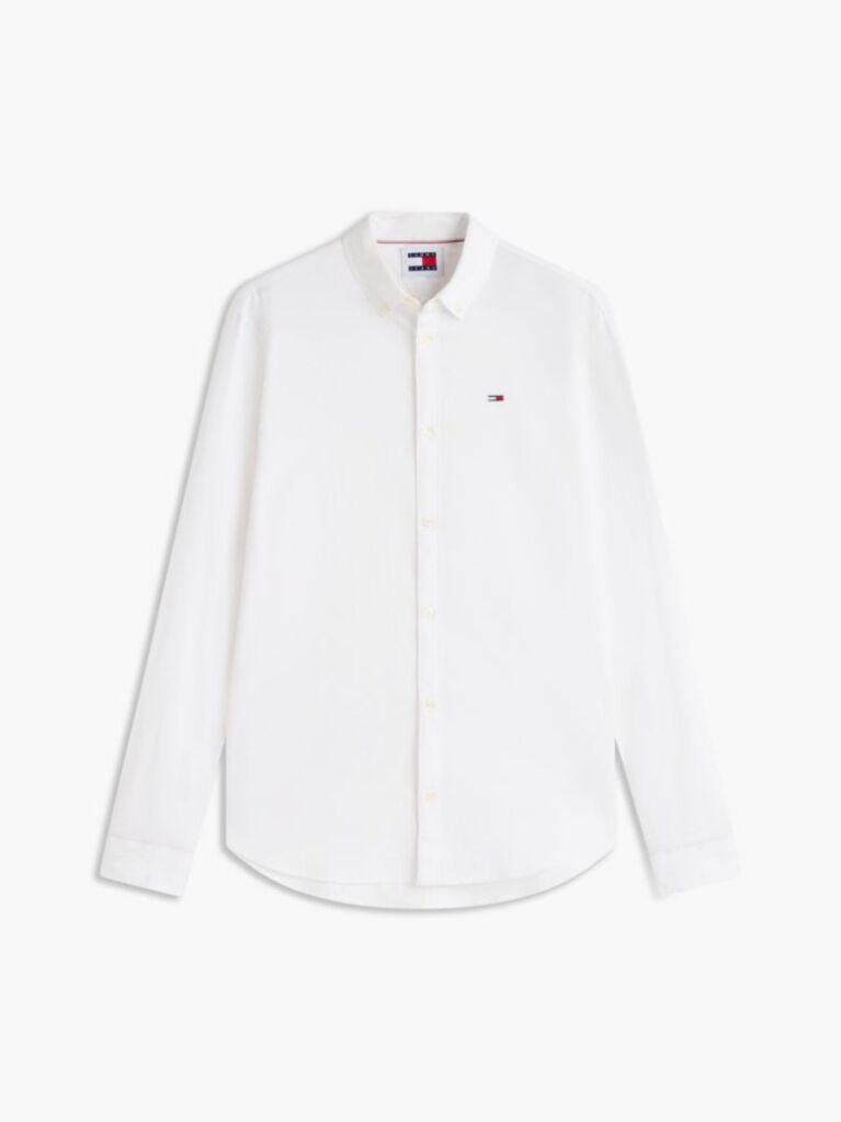 White Stretch Organic Cotton Slim Fit Shirt  Men