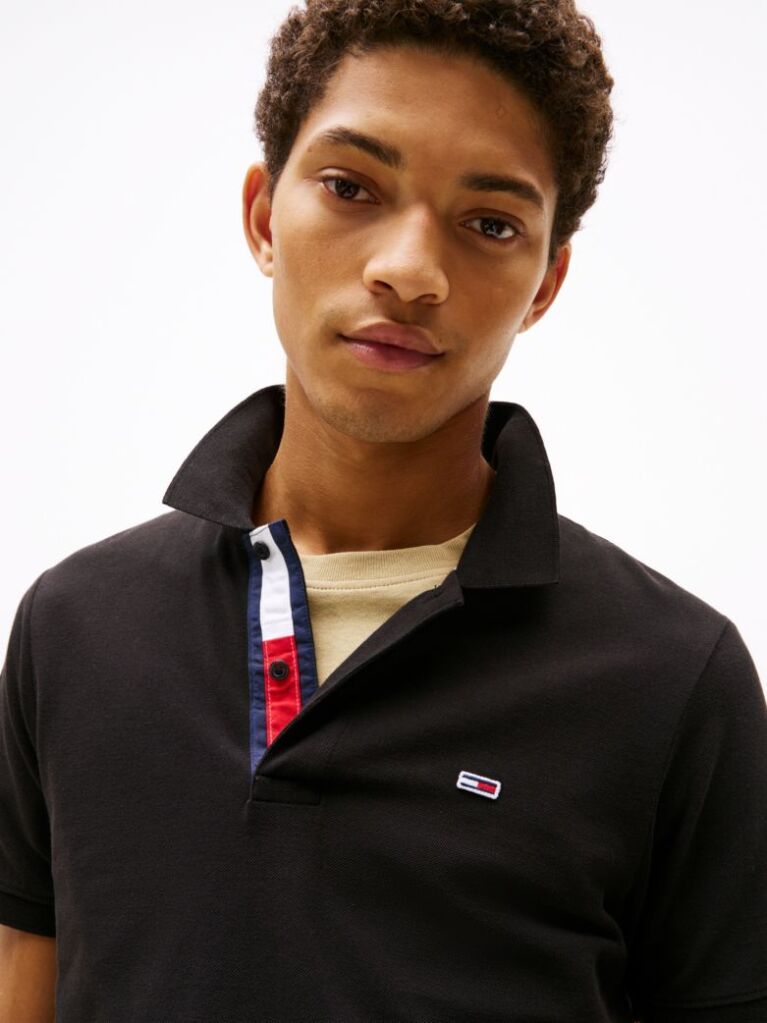 Black TJM SLIM PLACKET POLO  Men