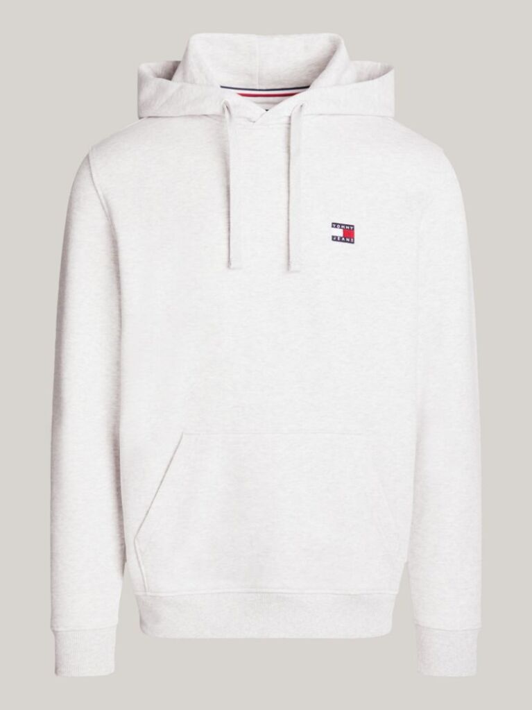 Grey Badge Drawstring Hoody  Men