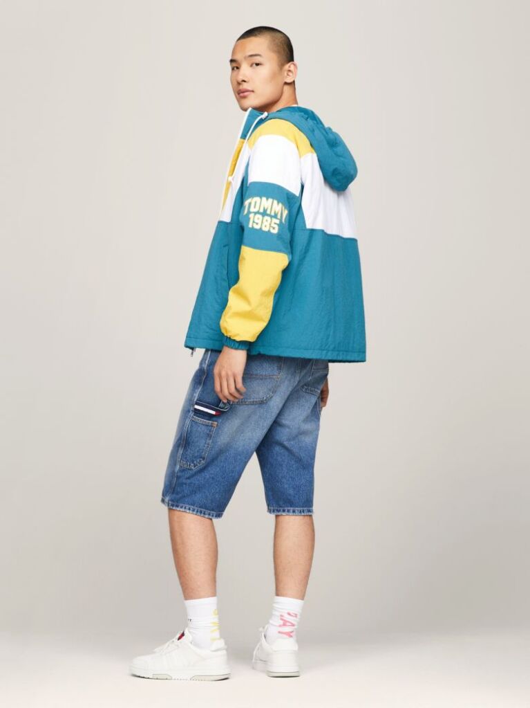 Multi Colour-Blocked Padded Hooded Windbreaker  Men