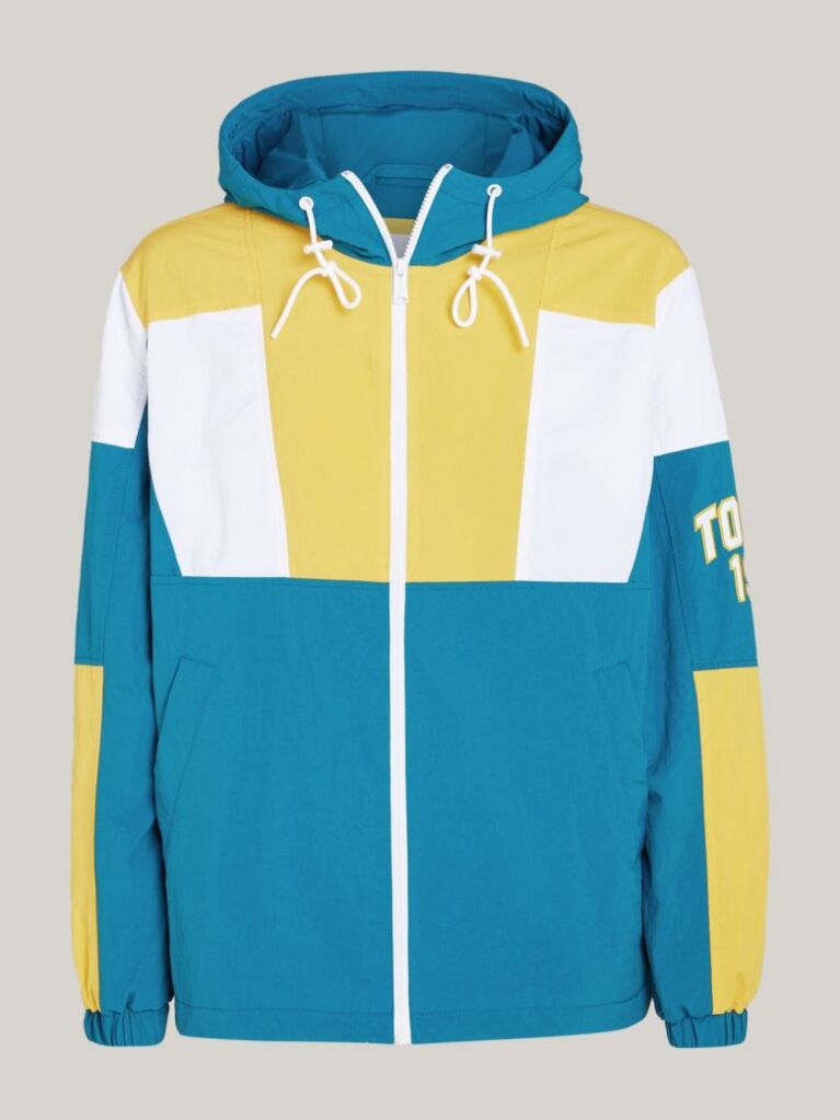 Multi Colour-Blocked Padded Hooded Windbreaker  Men
