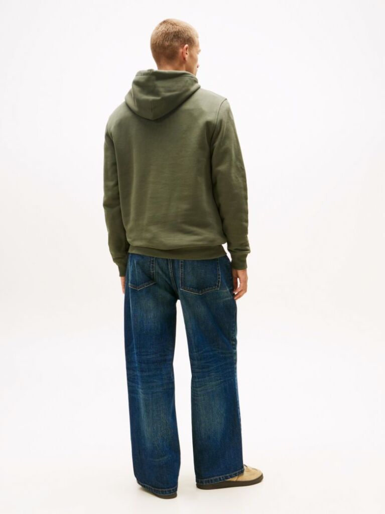 Green Tommy Badge Drawstring Hoody  Men