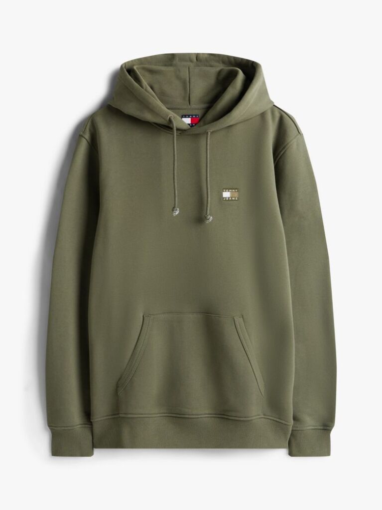 Green Tommy Badge Drawstring Hoody  Men