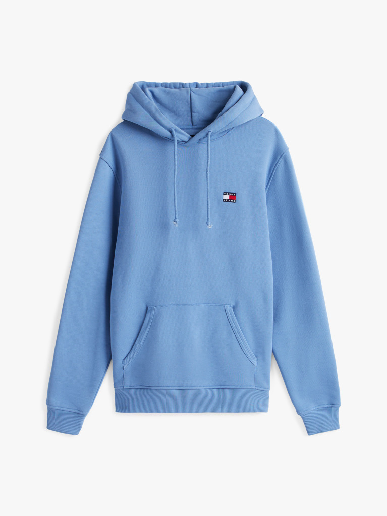 Blue Tommy Badge Drawstring Hoody  Men