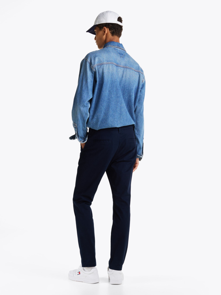 Blue Austin Stretch Cotton Slim Chinos  Men