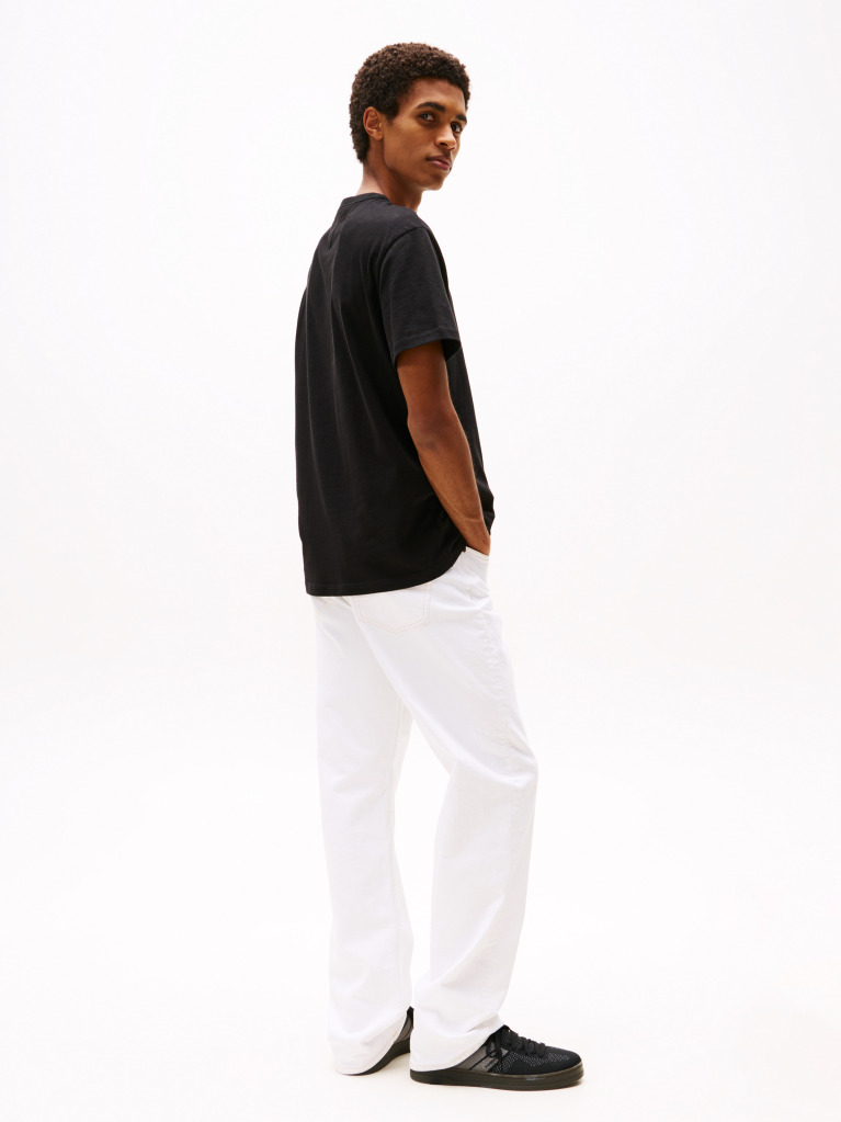 Black Tommy Badge Crew Neck T-Shirt  Men