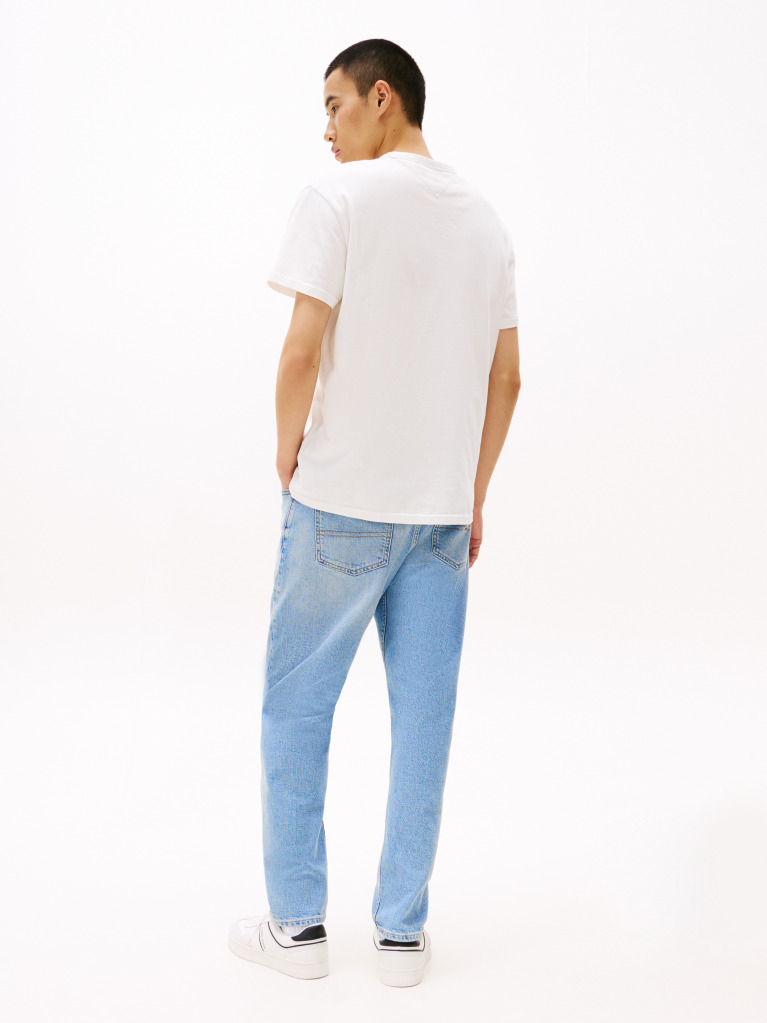 White Tommy Badge Crew Neck T-Shirt  Men