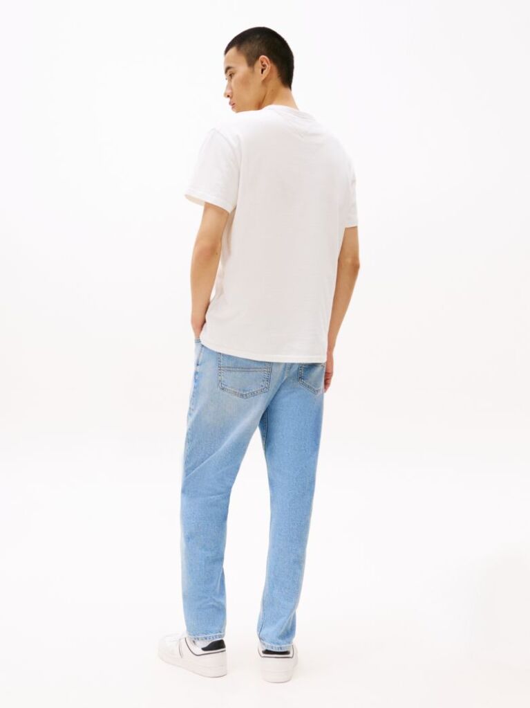 White Tommy Badge Crew Neck T-Shirt  Men