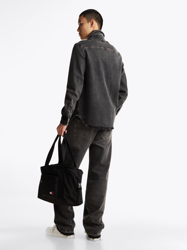 Denim Regular Fit Faded Denim Overshirt  Men