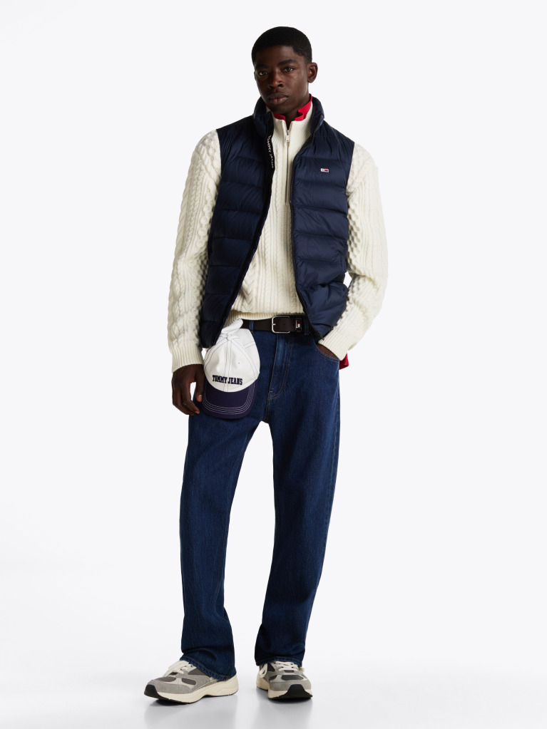 Blue Lightweight Down Zip-Thru Vest  Men
