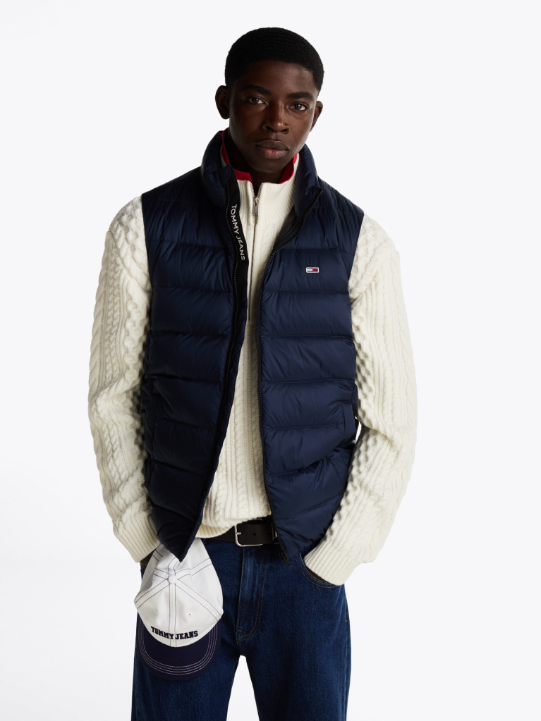 Blue Lightweight Down Zip-Thru Vest  Men