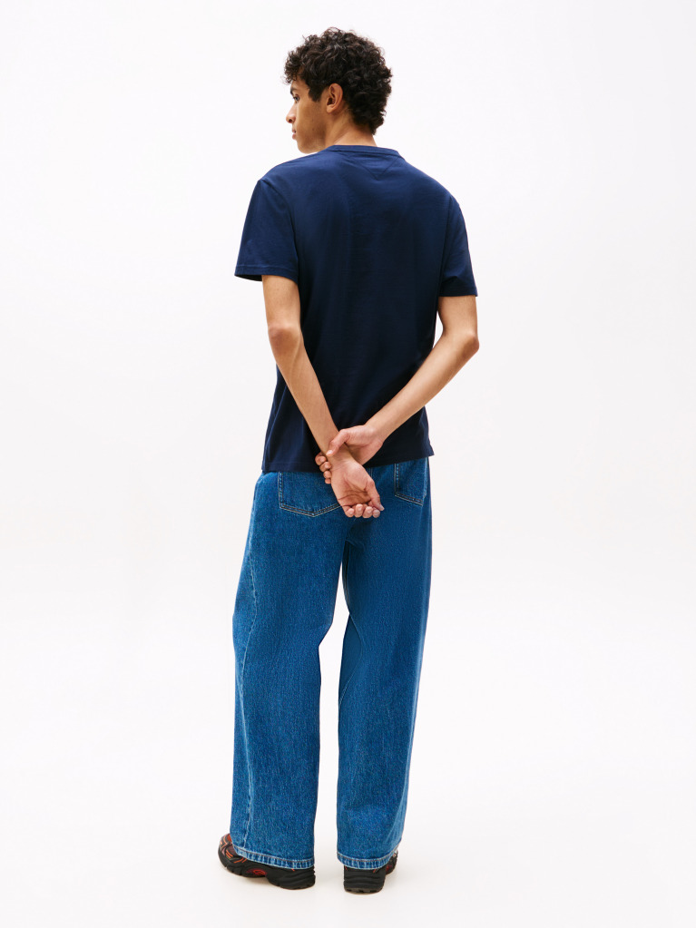 Blue Regular Logo Embroidery T-Shirt  Men
