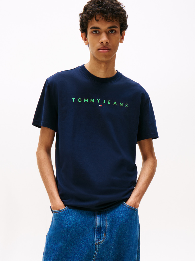 Blue Regular Logo Embroidery T-Shirt  Men