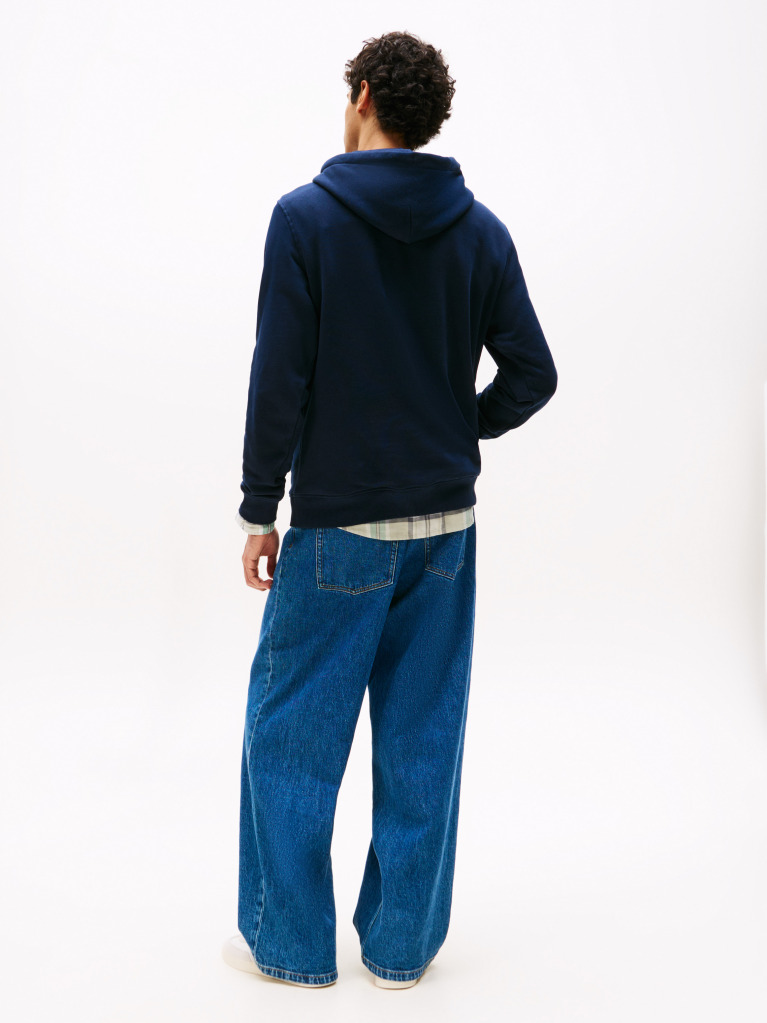 Blue Regular Logo Hoody  Men