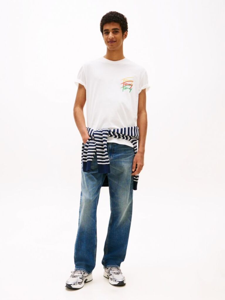 Beige Back Logo Graphic T-Shirt  Men