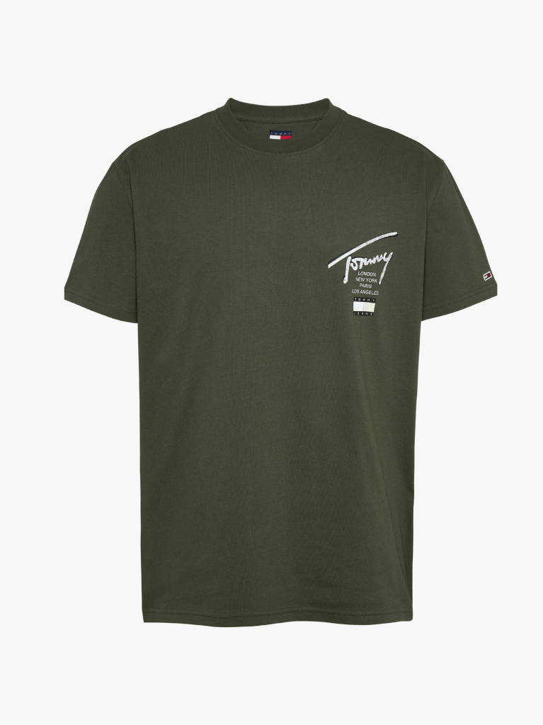 Green Signature Back Logo T-Shirt  Men
