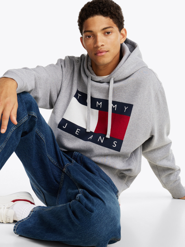 Grey Mélange Relaxed Hoody  Men
