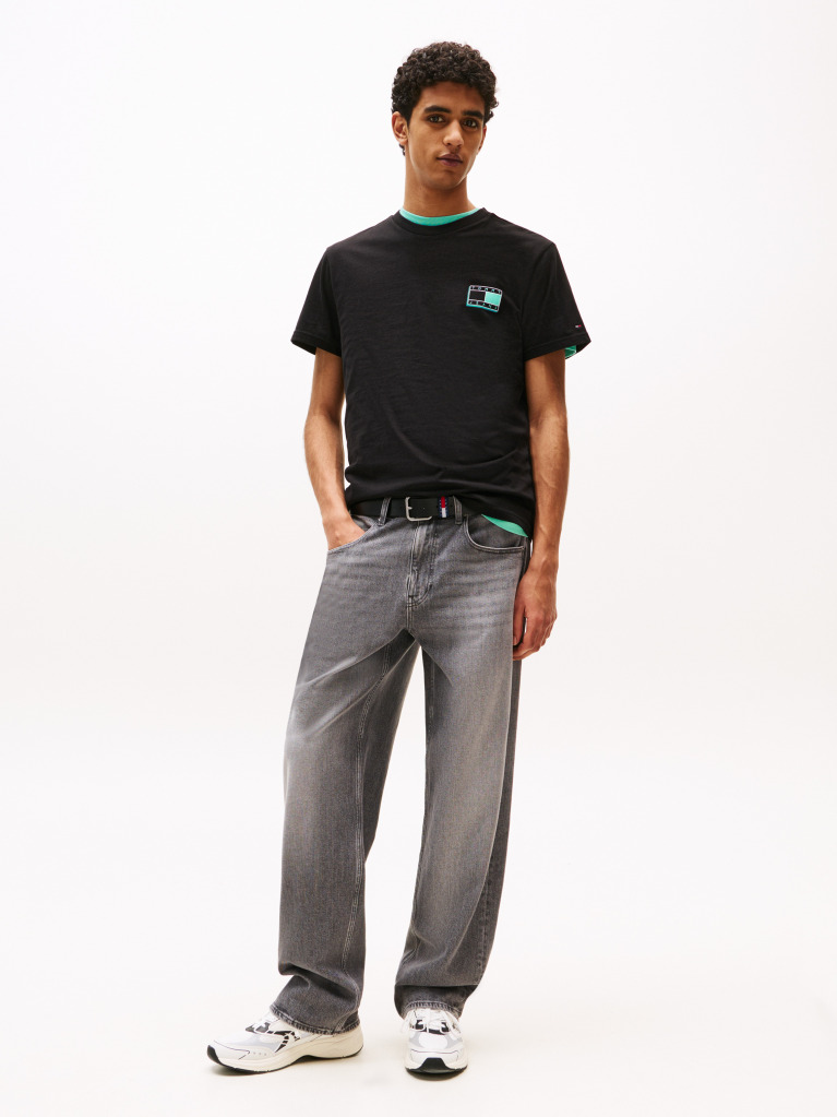 Black Tonal Logo Slim T-Shirt  Men