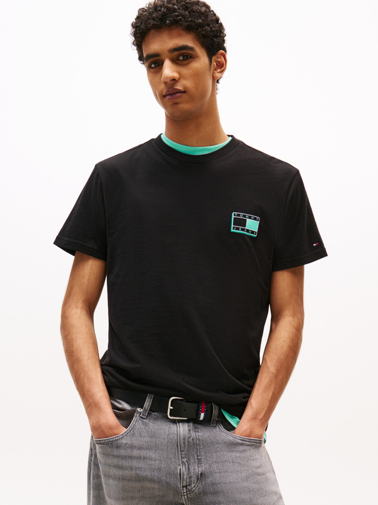 Black Tonal Logo Slim T-Shirt  Men