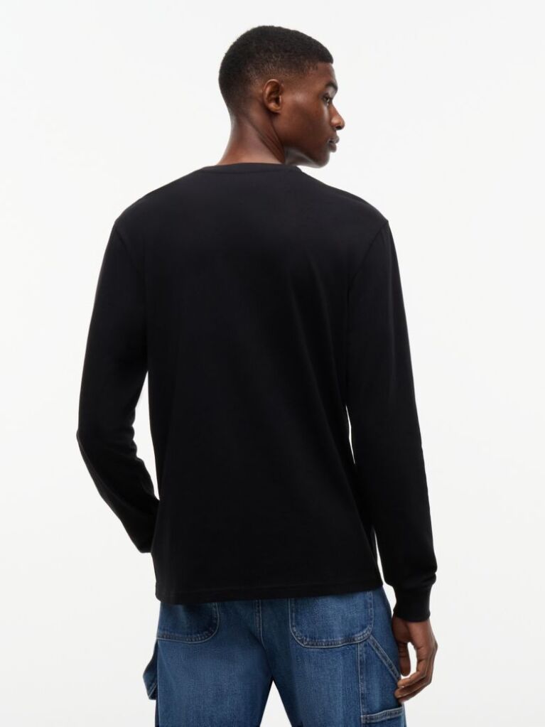 Black Linear Logo Slim Long-Sleeve T-Shirt  Men