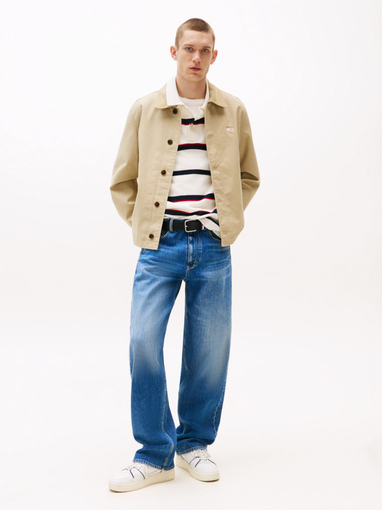 Khaki Tonal Logo Boxy Chore Jacket  Men
