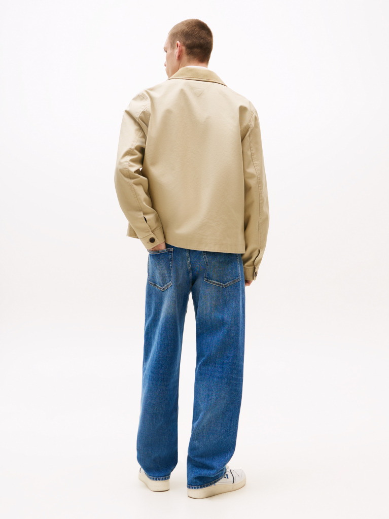 Khaki Tonal Logo Boxy Chore Jacket  Men