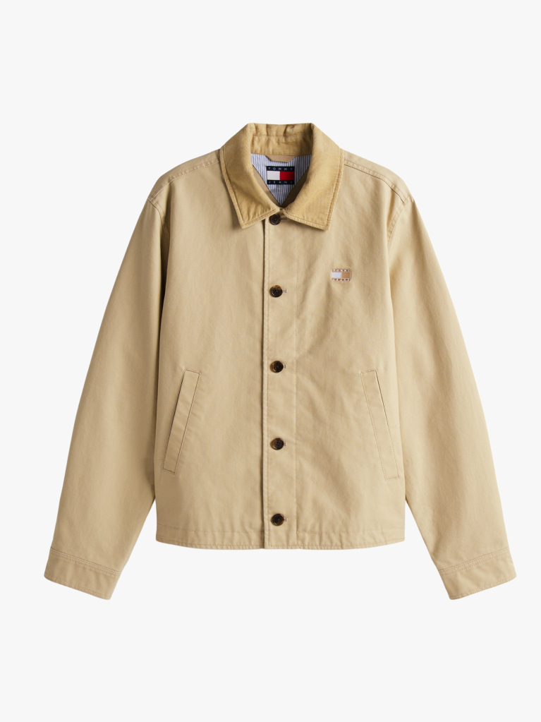 Khaki Tonal Logo Boxy Chore Jacket  Men